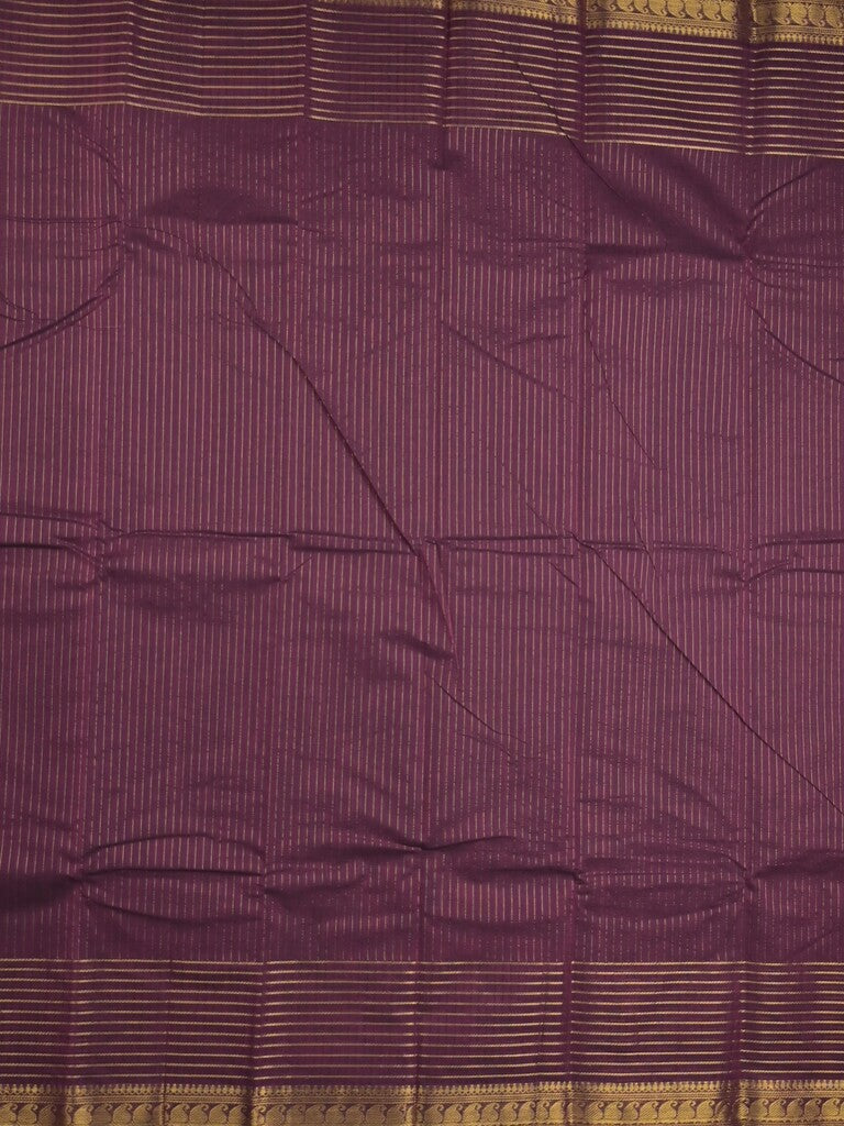 Kanchi cotton saree in magenta color with self pallu and matching blouse
