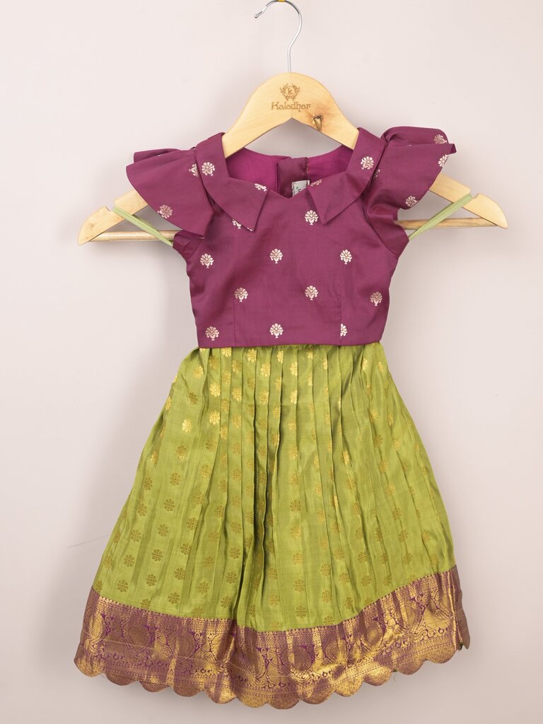 Kids Traditional Pattu Lehenga Set | Festive & Ethnic Wear | 0-6 months