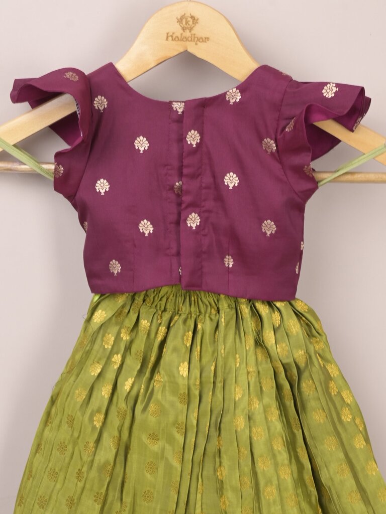 Kids Traditional Pattu Lehenga Set | Festive & Ethnic Wear | 0-6 months