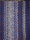 Maheswari fancy saree in navy blue color with printed pallu and attached blouse