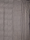 Maheswari fancy saree in black and white color with printed pallu and attached blouse