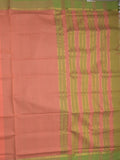Mangalagiri cotton saree in light pink color with temple border and matching blouse
