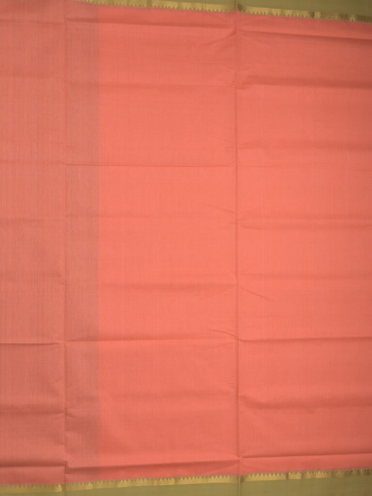 Mangalagiri cotton saree in light pink color with temple border and matching blouse