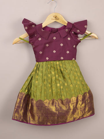 Kids Traditional Pattu Lehenga Set | Festive & Ethnic Wear | 0-6 months