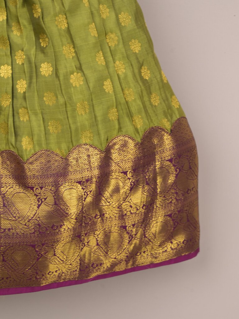Kids Traditional Pattu Lehenga Set | Festive & Ethnic Wear | 0-6 months