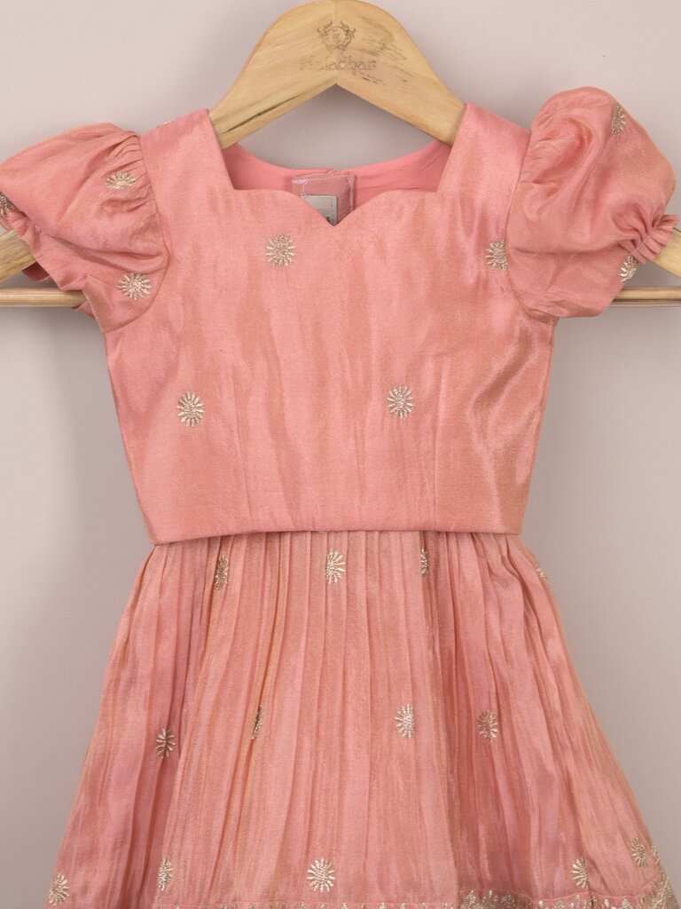 Kids Traditional Pattu Lehenga Set | baby pink | Festive & Ethnic Wear | 0-1 year