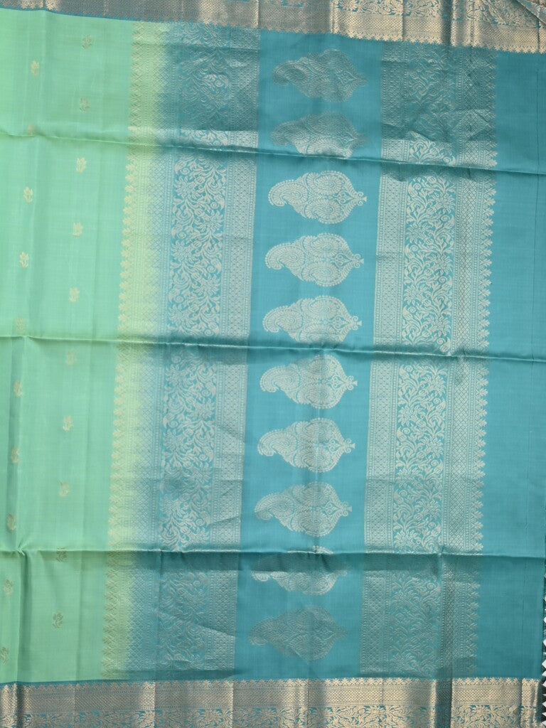 Kanchi pattu saree lux green color allover zari motifs & zari border with rich pallu and contrast plain blouse