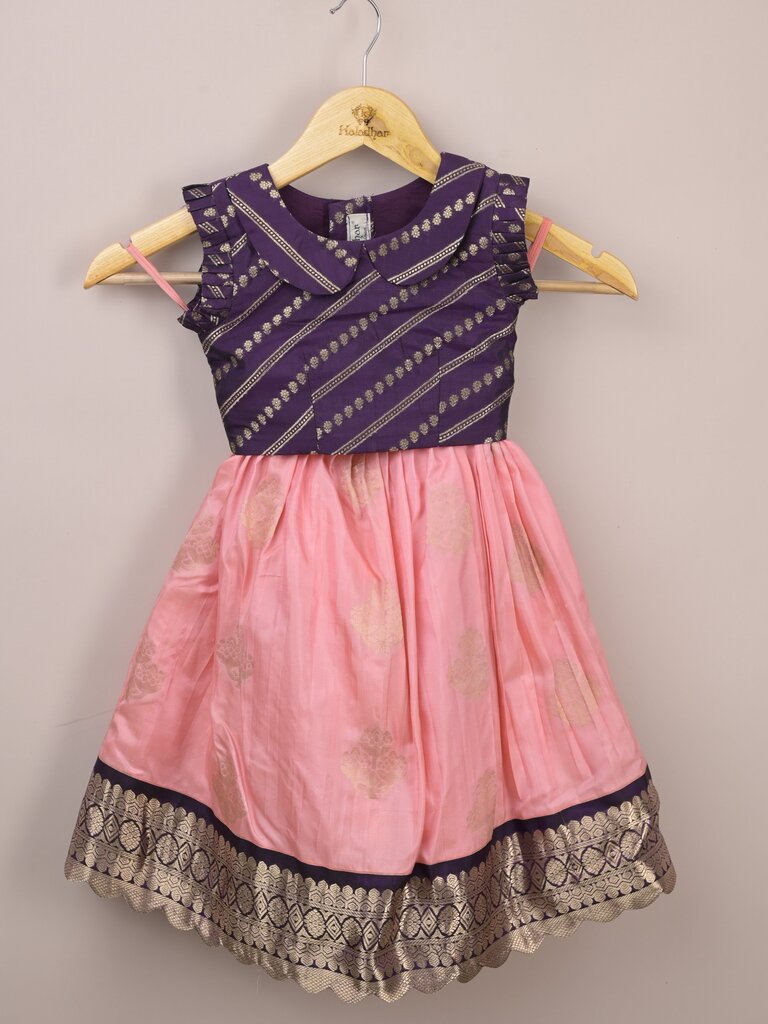 Kids Traditional Pattu Lehenga Set |baby pink | Festive & Ethnic Wear | 2-3 years