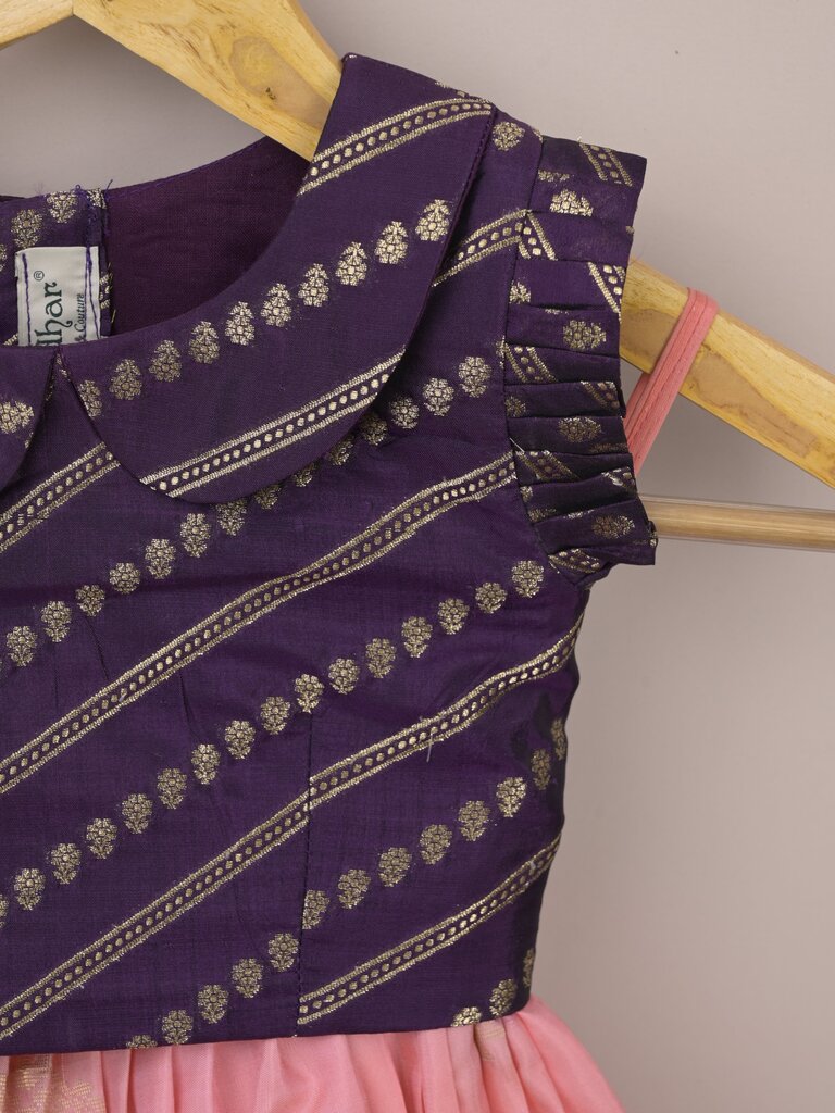 Kids Traditional Pattu Lehenga Set |baby pink | Festive & Ethnic Wear | 2-3 years