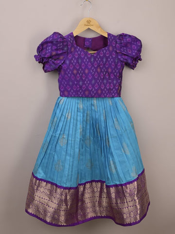 Designer pattu lehengas for kids | sky blue | festive & party wear | 5-6 years