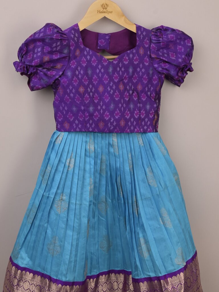 Designer pattu lehengas for kids | sky blue | festive & party wear | 5-6 years