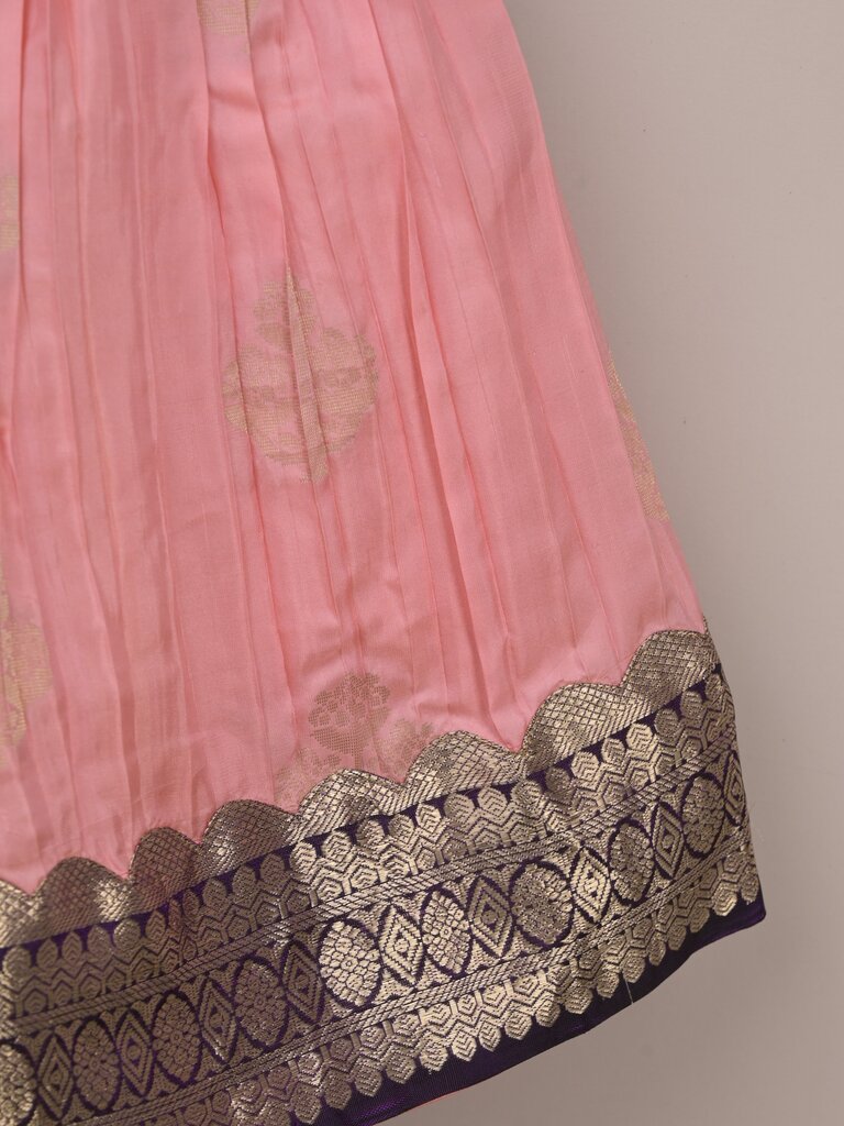 Kids Traditional Pattu Lehenga Set |baby pink | Festive & Ethnic Wear | 2-3 years