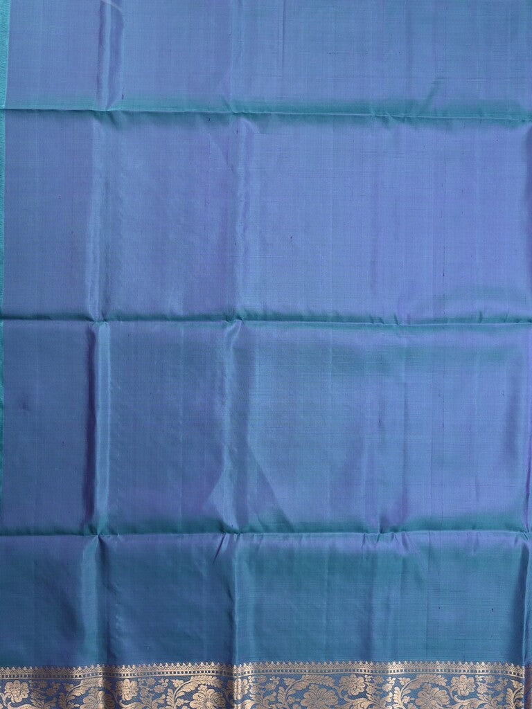 Kanchi pattu saree dark purple color allover zari motifs & zari border with rich pallu and contrast plain blouse