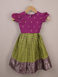 Kids Traditional Pattu Lehenga Set |baby pink | Festive & Ethnic Wear | 2-3 years