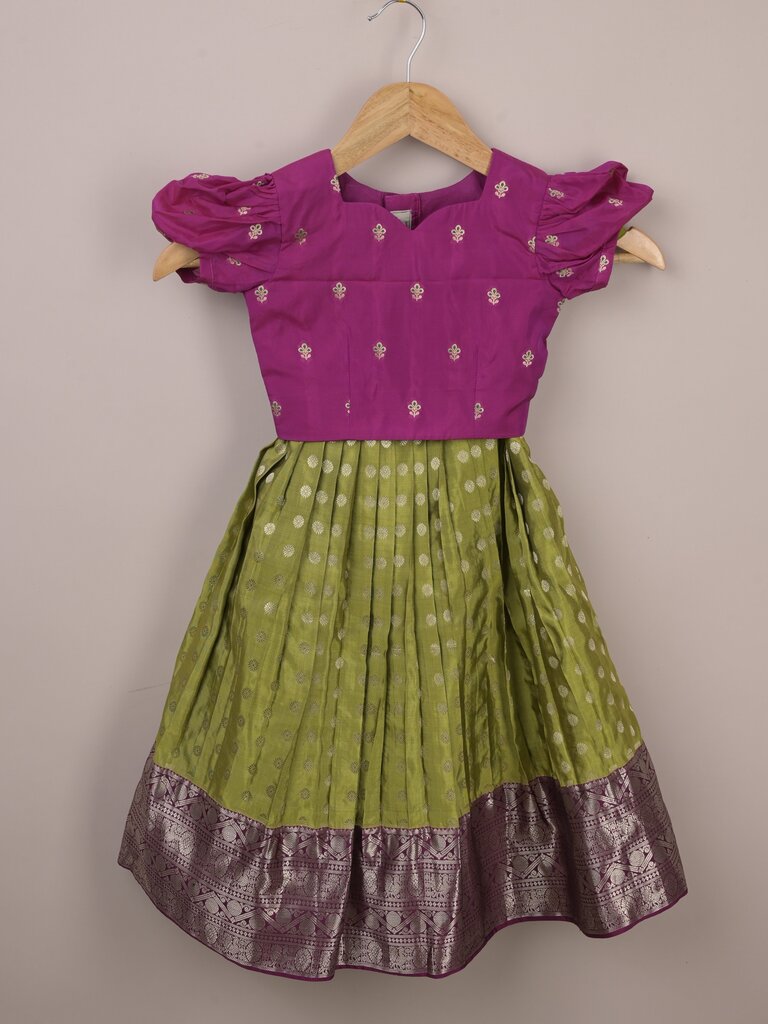 Kids Traditional Pattu Lehenga Set |baby pink | Festive & Ethnic Wear | 2-3 years