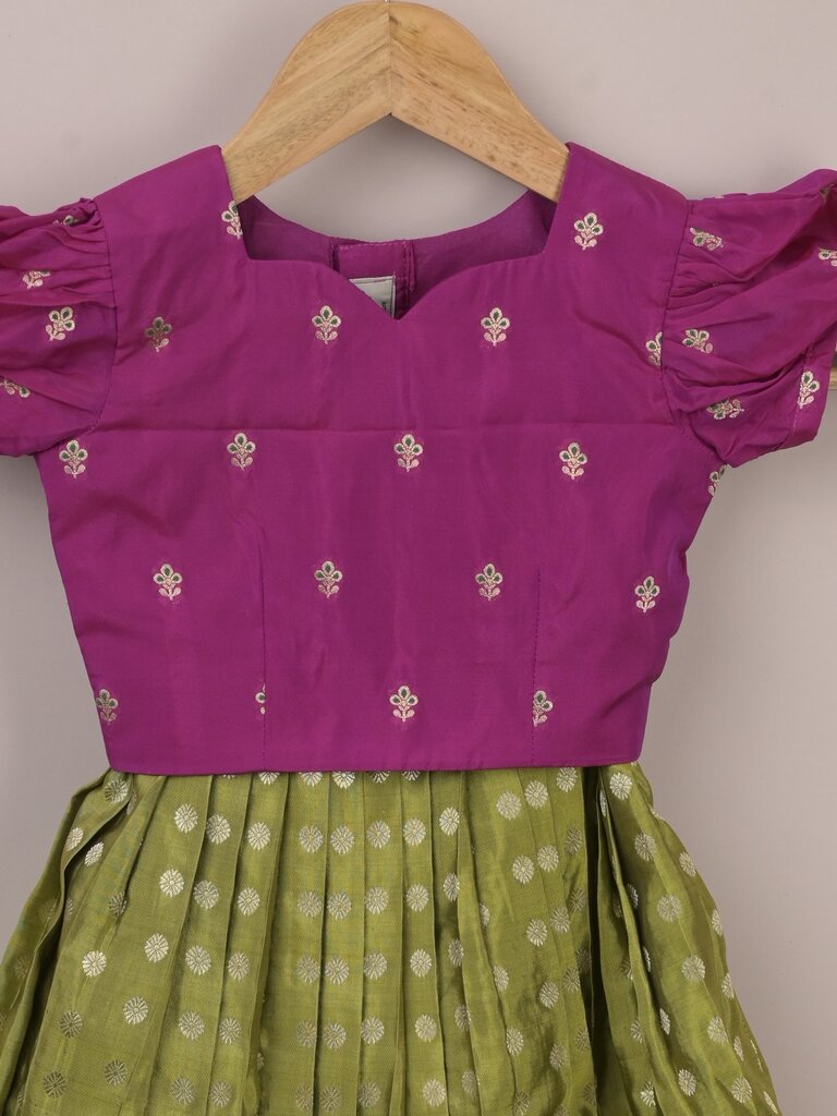 Kids Traditional Pattu Lehenga Set |baby pink | Festive & Ethnic Wear | 2-3 years