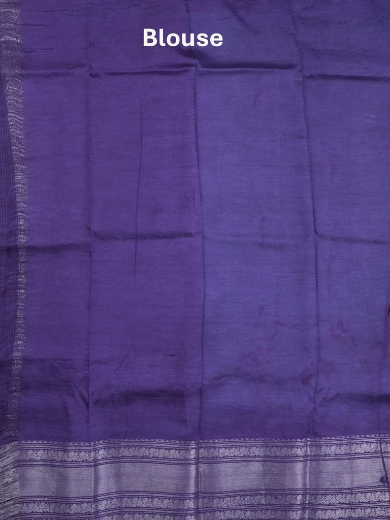 Mangalagiri fancy saree light blue color allover prints & zari border with contrast pallu and plain blouse