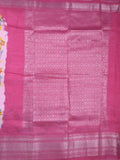 Mangalagiri fancy saree light purple color allover prints & zari border with contrast pallu and plain blouse