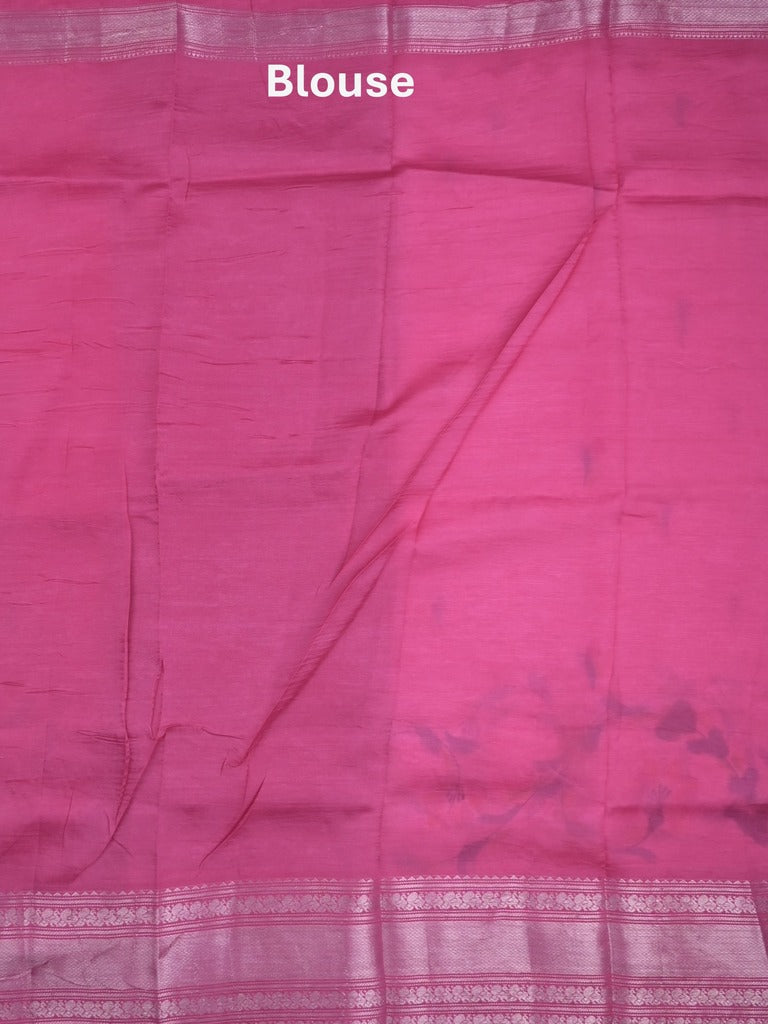 Mangalagiri fancy saree light purple color allover prints & zari border with contrast pallu and plain blouse