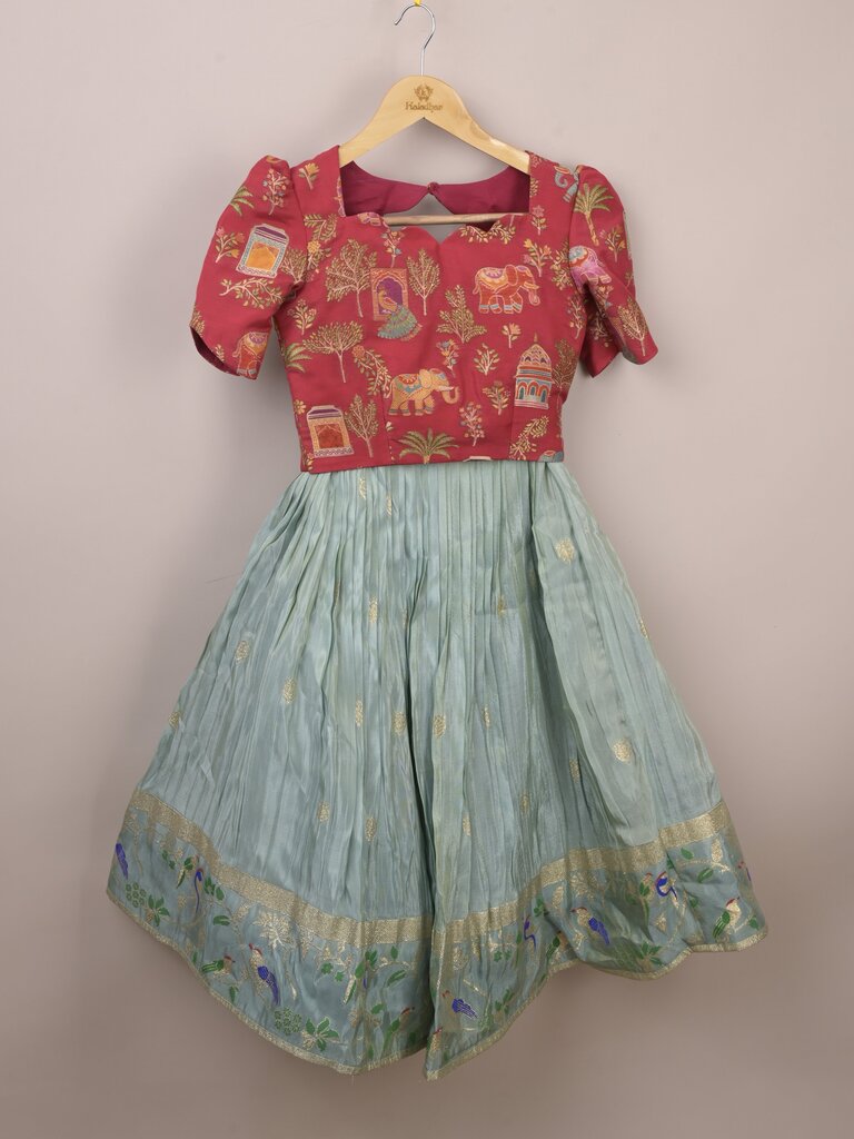 Designer lehenga set for girls | sky blue | party wear | 10-11 years