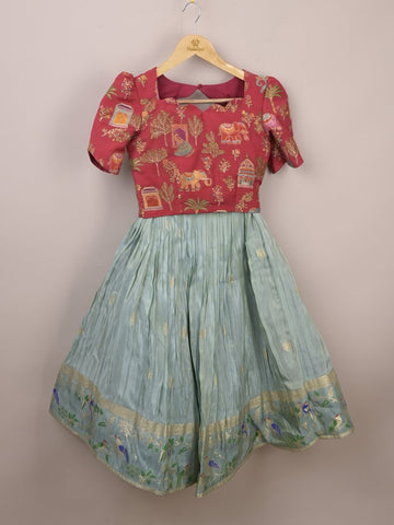 Designer lehenga set for girls | sky blue | party wear | 10-11 years