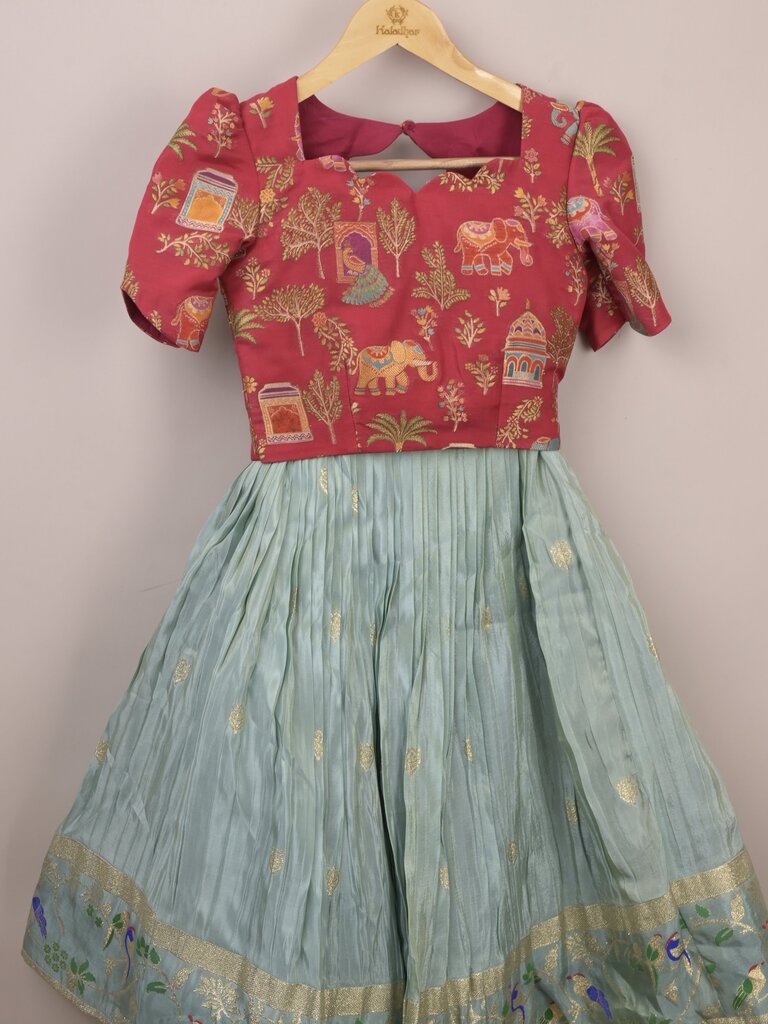 Designer lehenga set for girls | sky blue | party wear | 10-11 years