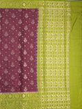 Mangalagiri fancy saree dark wine color allover zari weaves & zari border with contrast pallu and brocade blouse