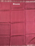 Raw mango fancy saree dark pink color allover zari motifs & zari border with zari pallu and attached self blouse