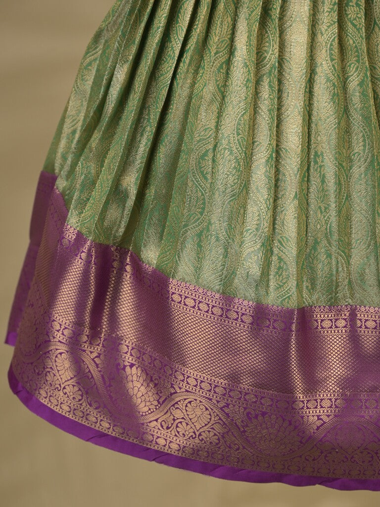Banaras Tissue Lehenga set with Intricate Zari Detailing 4-5 years