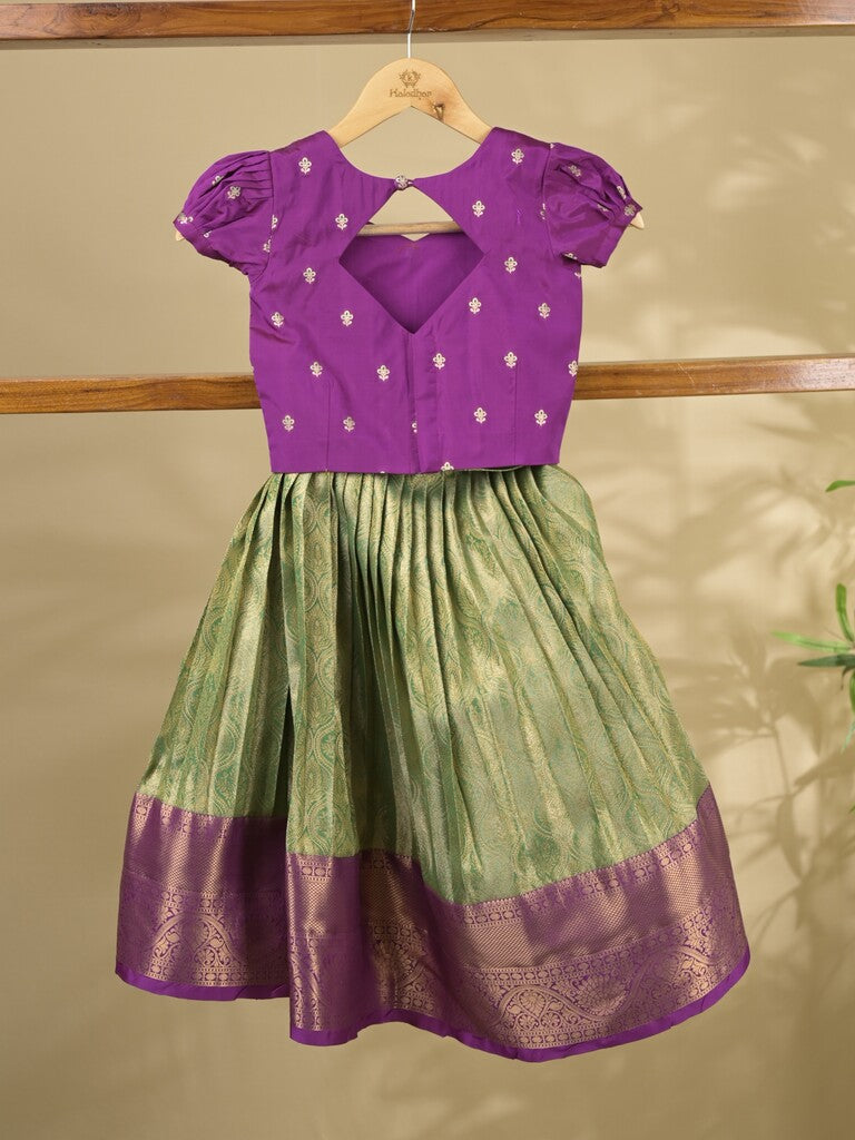 Banaras Tissue Lehenga set with Intricate Zari Detailing 4-5 years