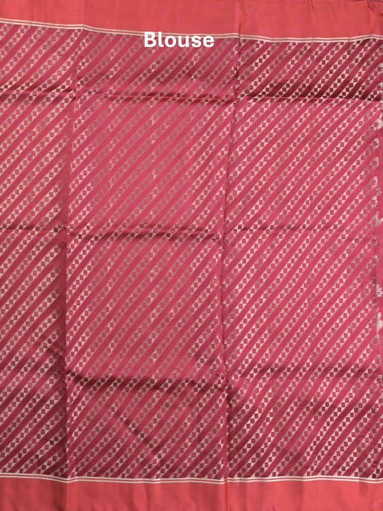 Raw mango fancy saree dark pink color allover zari motifs & zari border with zari pallu and attached self blouse