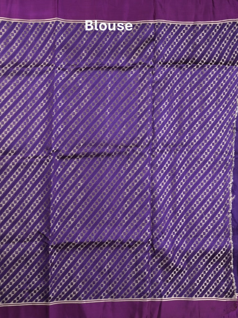 Raw mango fancy saree dark blue color allover zari motifs & zari border with zari pallu and attached self blouse