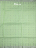 Jari kota fancy saree light lux green color allover zari motifs & zari border with zari pallu and attached self blouse