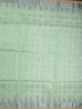 Jari kota fancy saree light lux green color allover zari motifs & zari border with zari pallu and attached self blouse