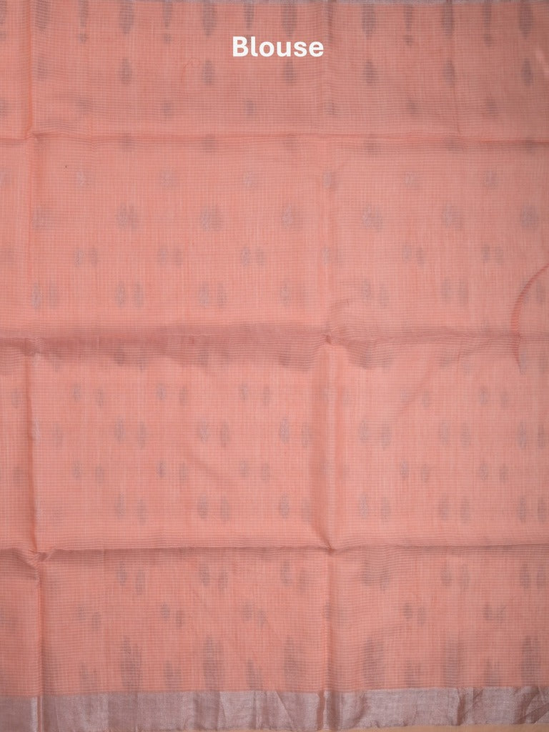 Jari kota fancy saree baby pink color allover zari motifs & zari border with zari pallu and attached self blouse