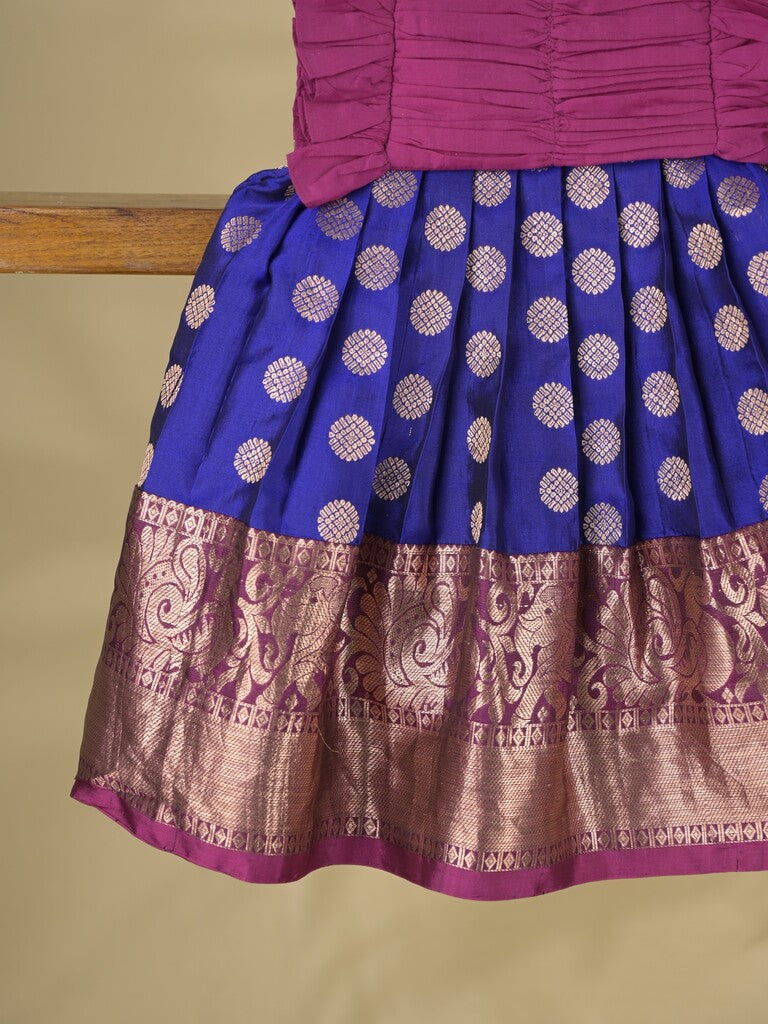 Banaras pattu Lehenga set with Intricate Zari Detailing 1-2 years