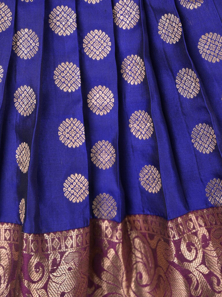 Banaras pattu Lehenga set with Intricate Zari Detailing 1-2 years