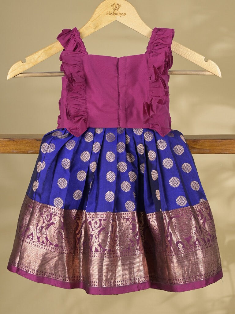 Banaras pattu Lehenga set with Intricate Zari Detailing 1-2 years