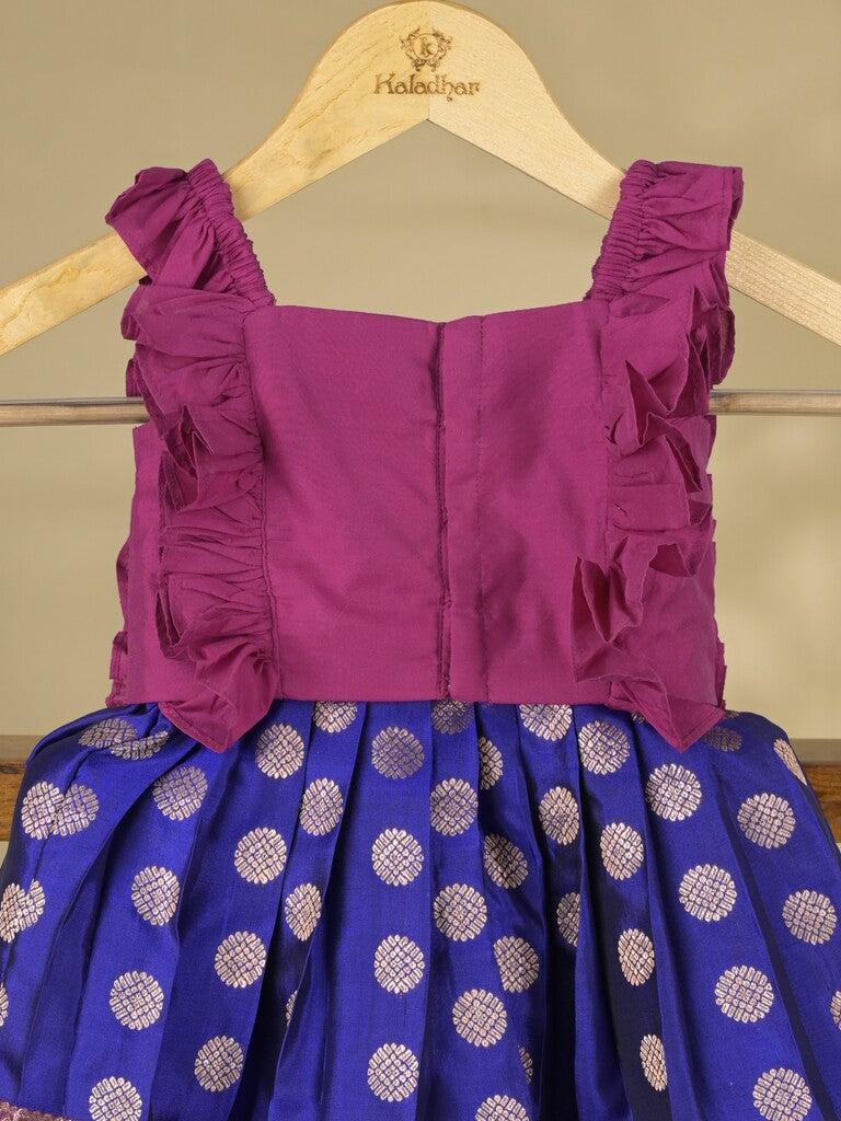 Banaras pattu Lehenga set with Intricate Zari Detailing 1-2 years