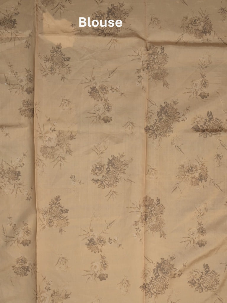 Tissue crush fancy saree light yellow color allover plain & embroidery border with running pallu and printed blouse