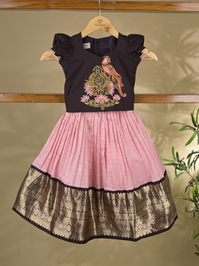 Traditional Kanchi Pattu Lehenga Set for Girls 2-3 years