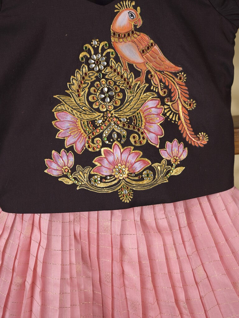 Traditional Kanchi Pattu Lehenga Set for Girls 2-3 years