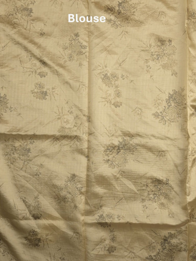 Tissue crush fancy saree light olive green color allover plain & embroidery border with running pallu and printed blouse