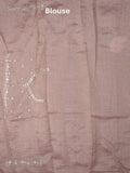 Tissue crush fancy saree light pink color allover motifs & embroidery border with running pallu and printed blouse