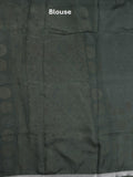 Mangalagiri fancy printed saree in grey color with zari border and plain contrast blouse