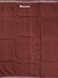 Mangalagiri fancy printed saree in maroon color with zari border and plain contrast blouse