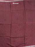 Mangalagiri fancy printed saree in light blue color with zari border and plain contrast blouse