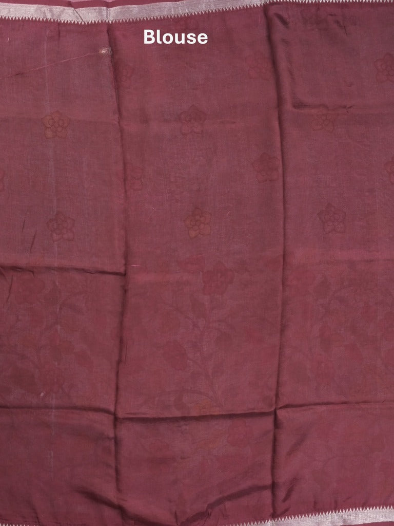 Mangalagiri fancy printed saree in light blue color with zari border and plain contrast blouse