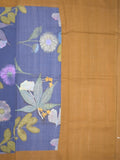 Mangalagiri cotton saree in royal blue color with contrast pallu and printed blouse