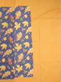 Mangalagiri cotton saree in navy blue color with contrast pallu and printed blouse